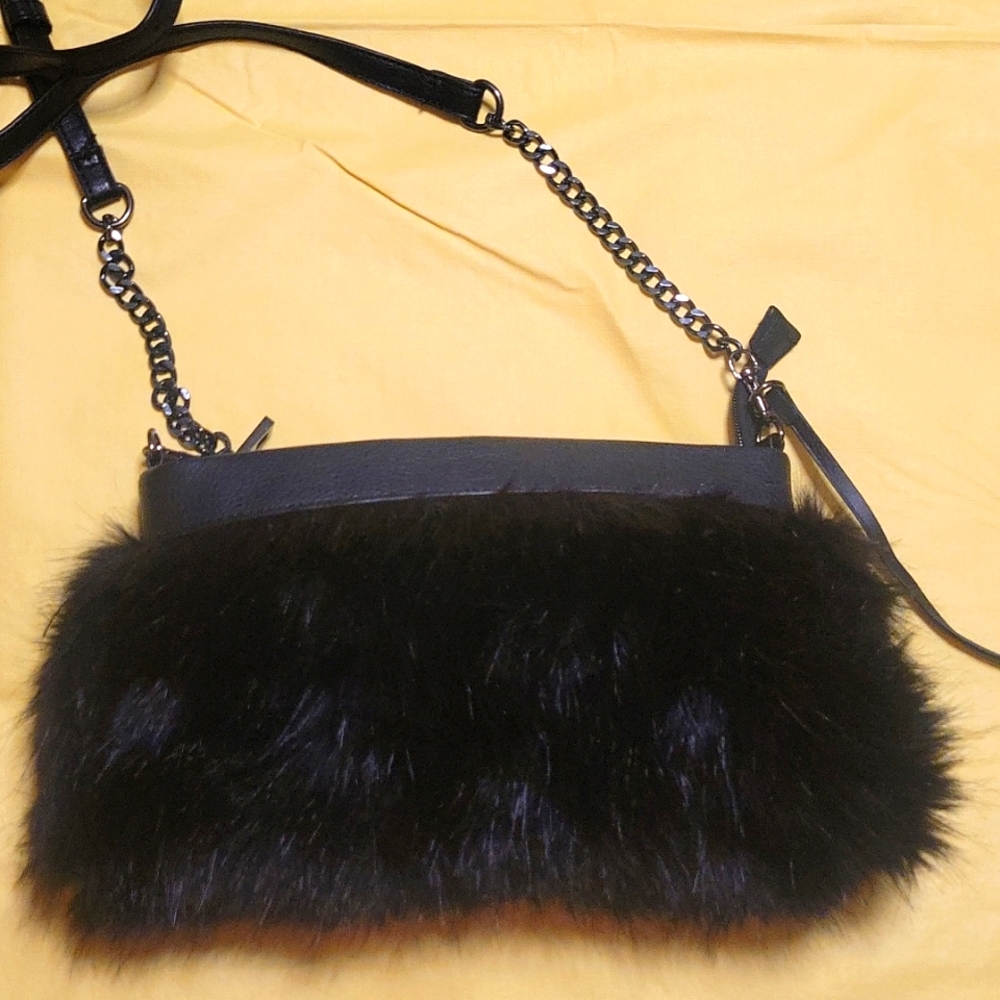Carlos Santana Faux Fur Crossbody Purse